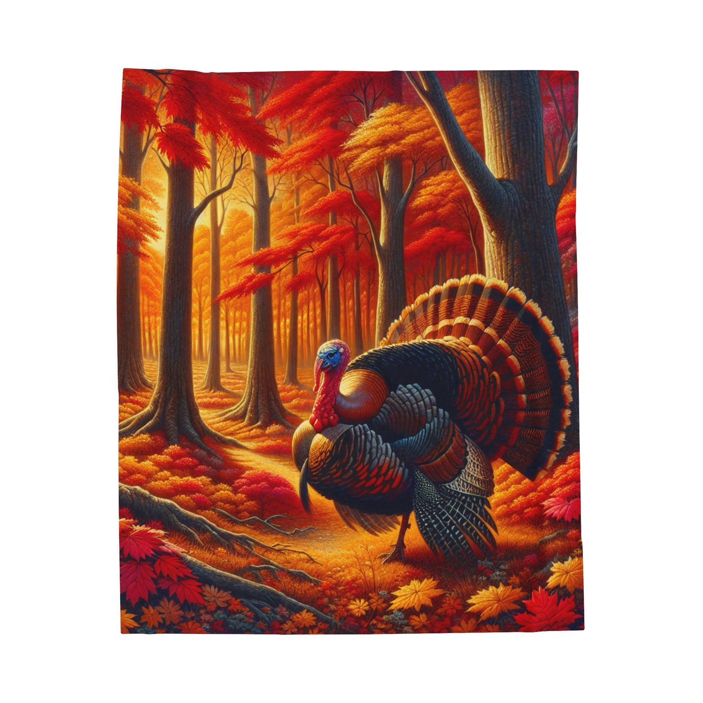 Thanksgiving Turkey Plush Blanket, Cozy Fall Decor, Autumn Gifts, Living Room Throw, Holiday Home Accessory