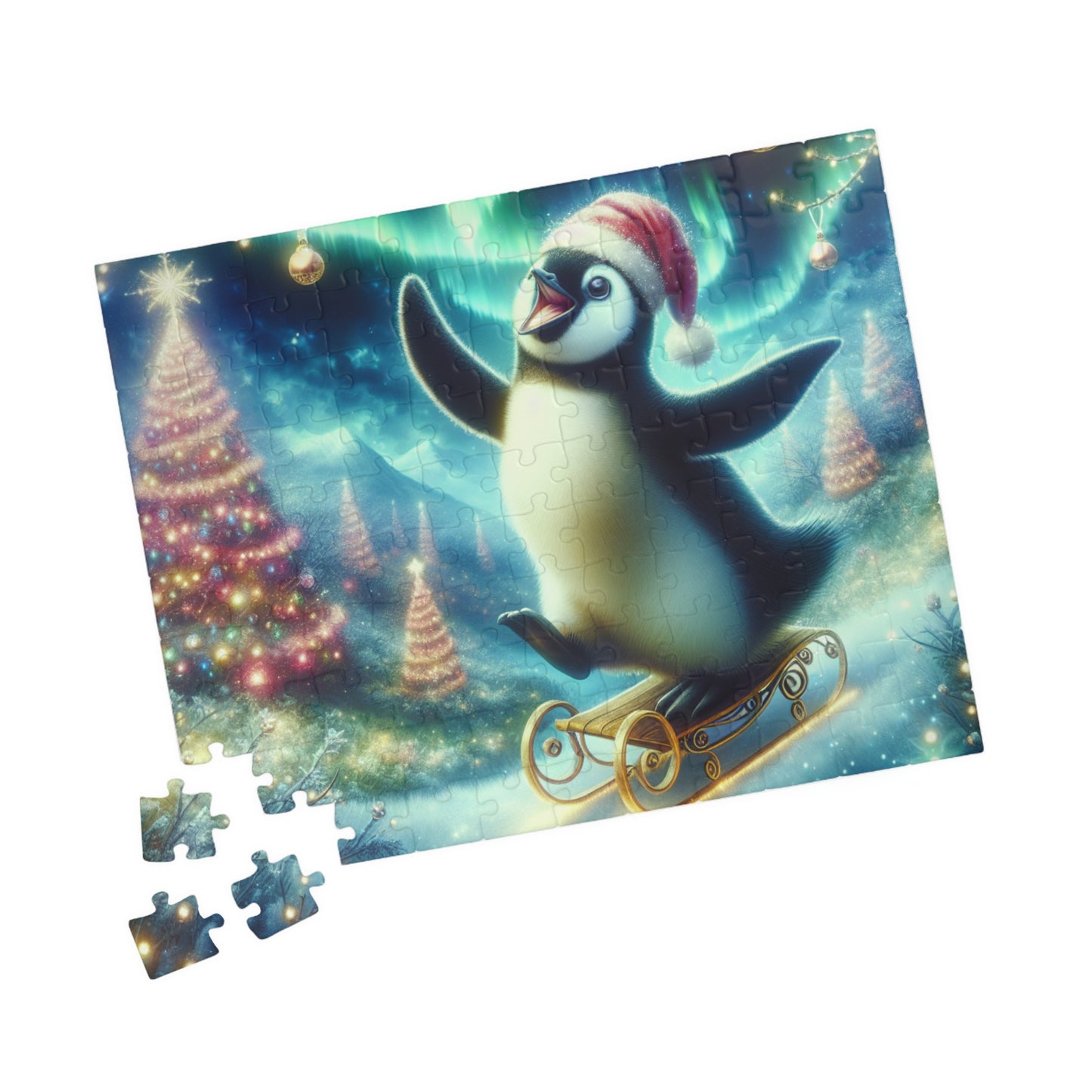 Festive Penguin Puzzle for Adults & Kids, Christmas Decor, Family Game Night, Holiday Gift, Seasonal Fun, 110-1014 Pieces