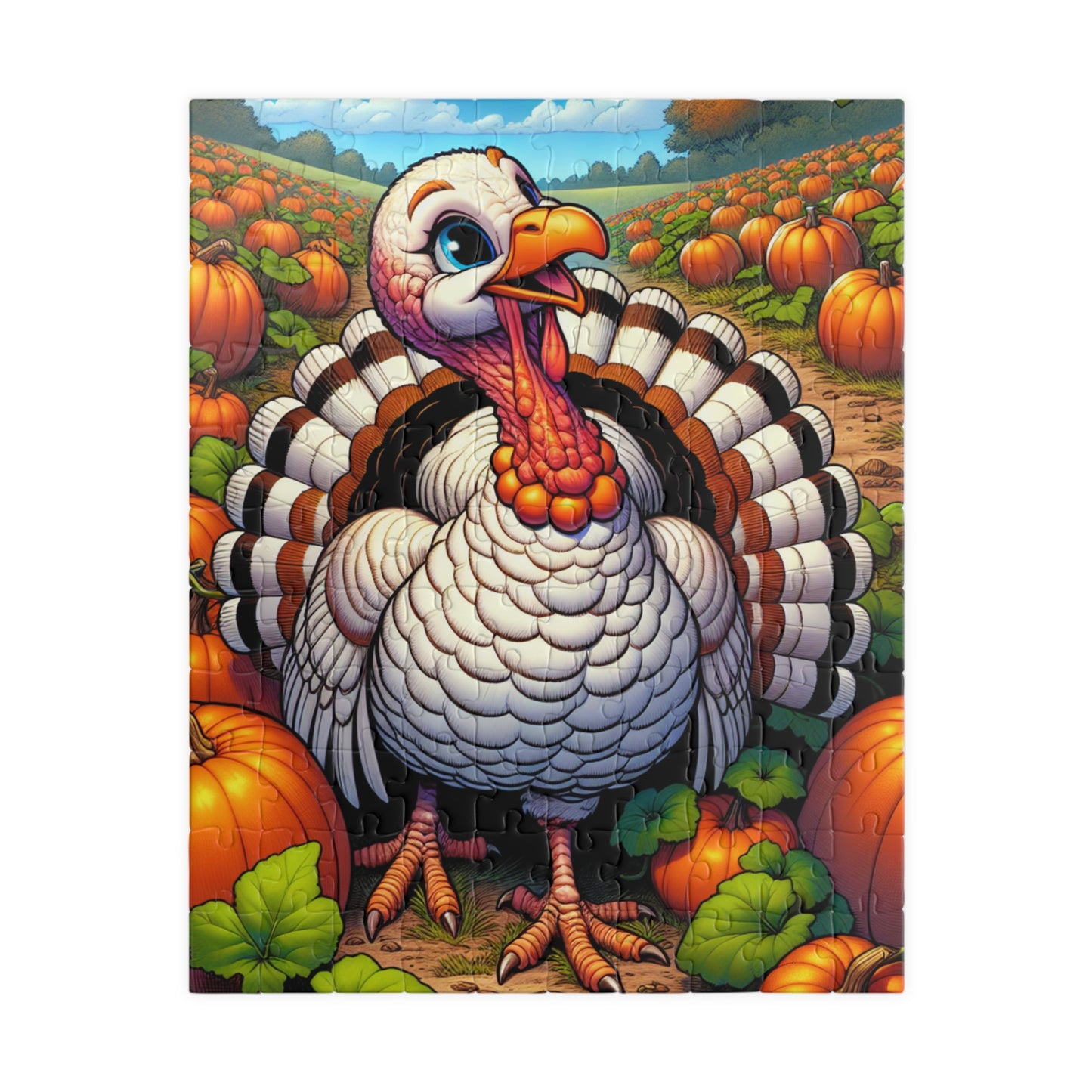 Thanksgiving Turkey Puzzle, Fun Family Activity, Seasonal Décor, Collectible Gift, 110 Piece